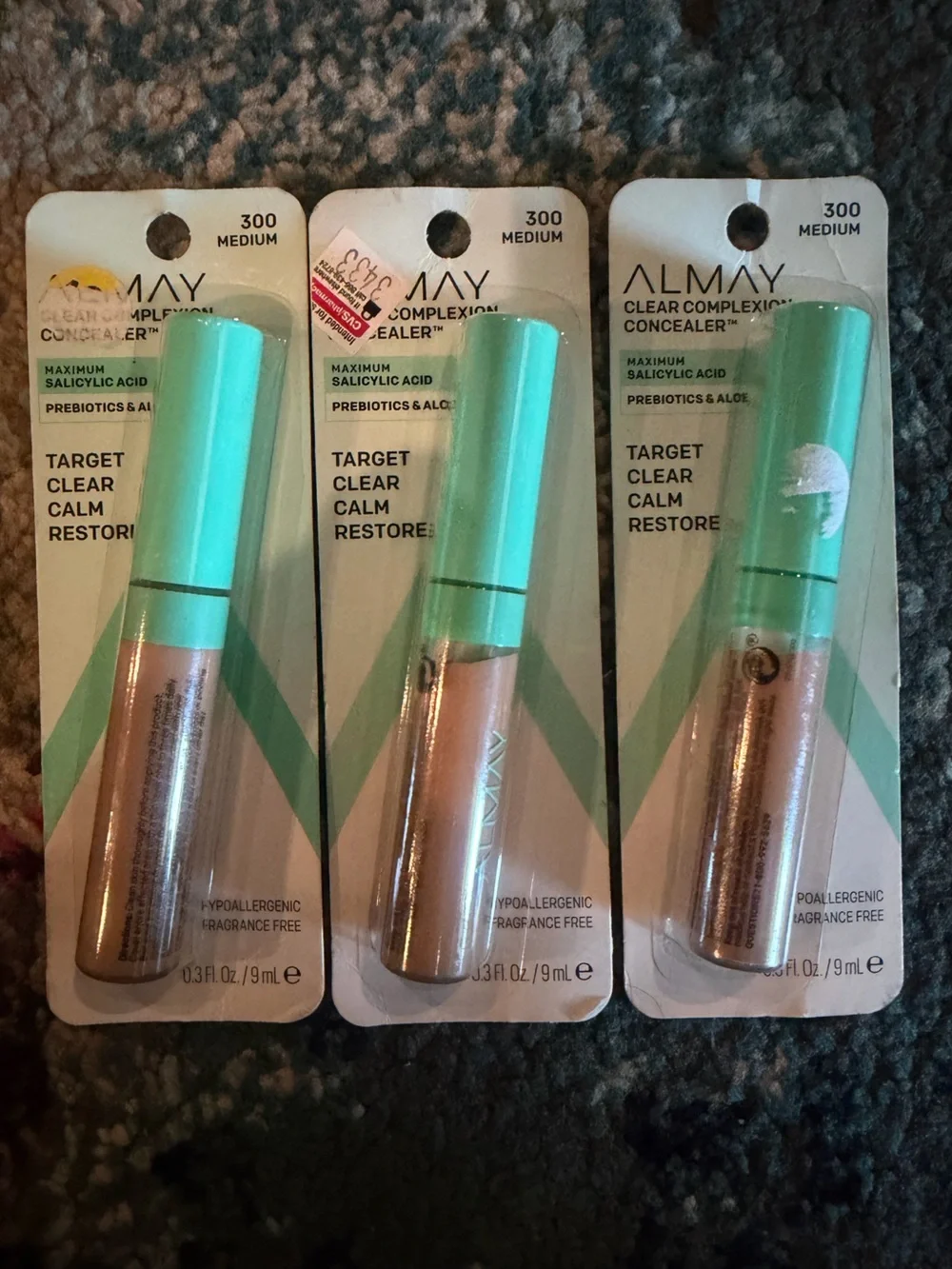 3 Almay Clear Complexion Concealers - 300 Medium